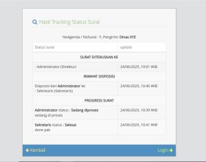 SiAS Pro Hasil tracking status surat